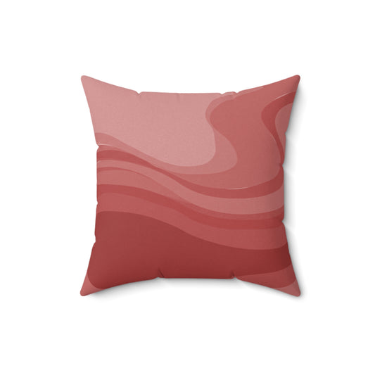 Power Red Wavey 16" x 16" Faux Suede Square Pillow