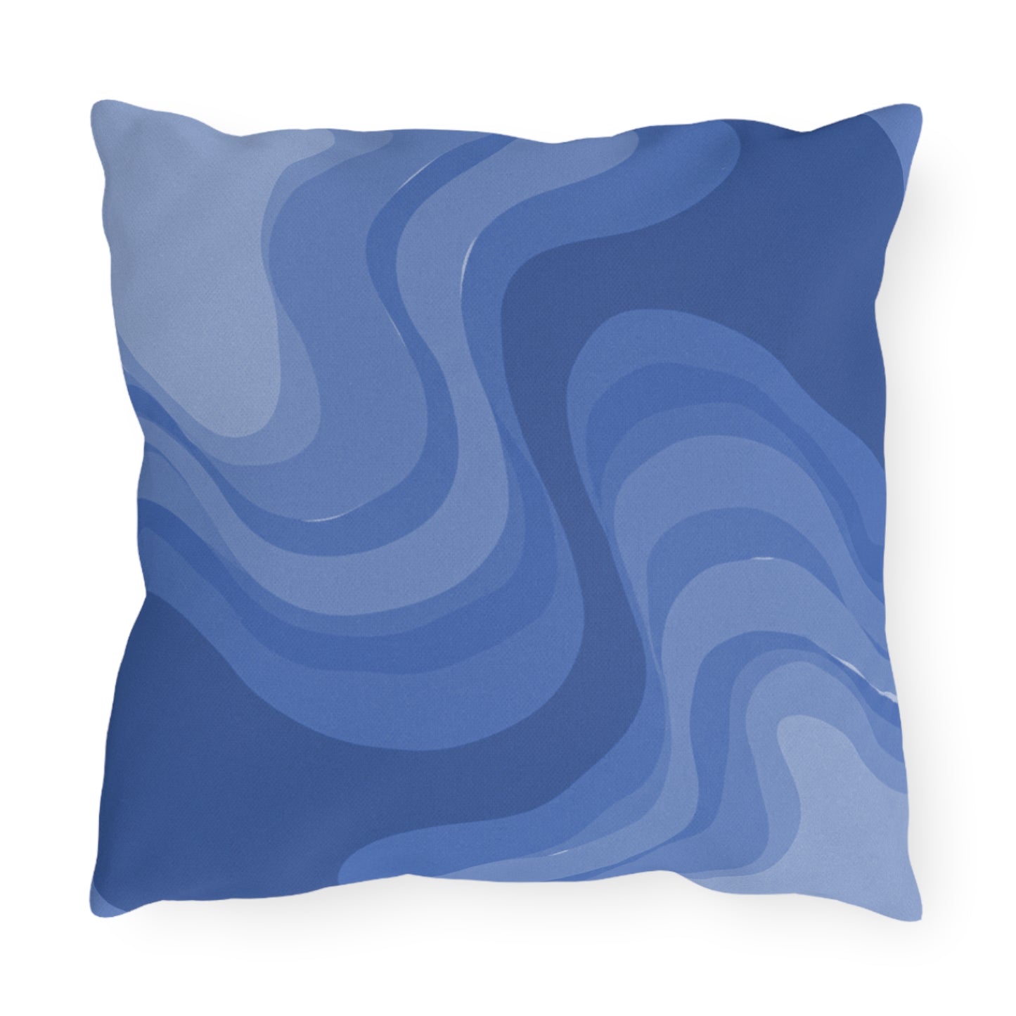 Deep Blue Wavey 16" x 16" Outdoor Pillow