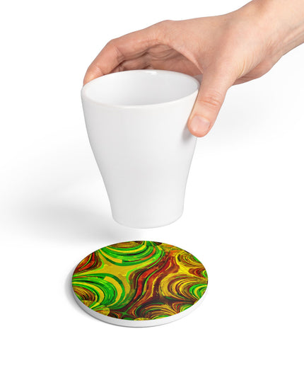 Uzi Spiral Beta 4" x 4" Round Ceramic Coaster