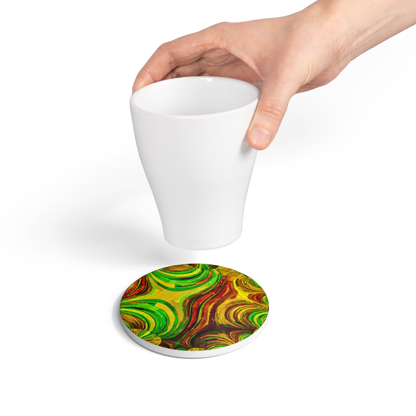 Uzi Spiral Beta 4" x 4" Round Ceramic Coaster
