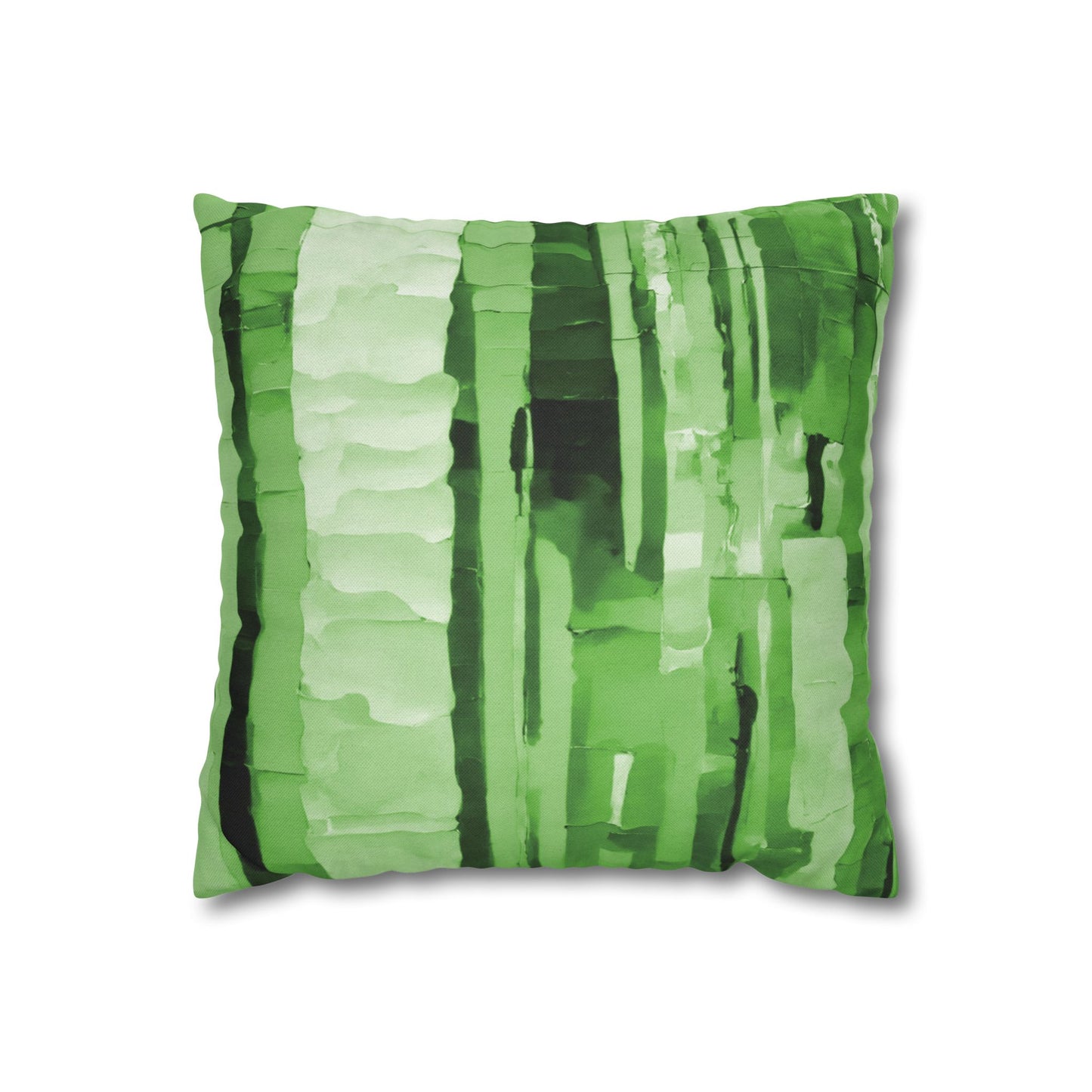 Striped Mint Pastel Spun Polyester Square Pillowcase, 14" x 14"