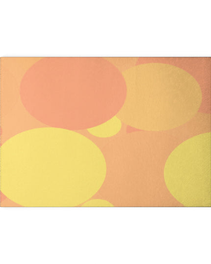 Pastel Bright Oranges Patches 8" x 11" Glass Cutting Board