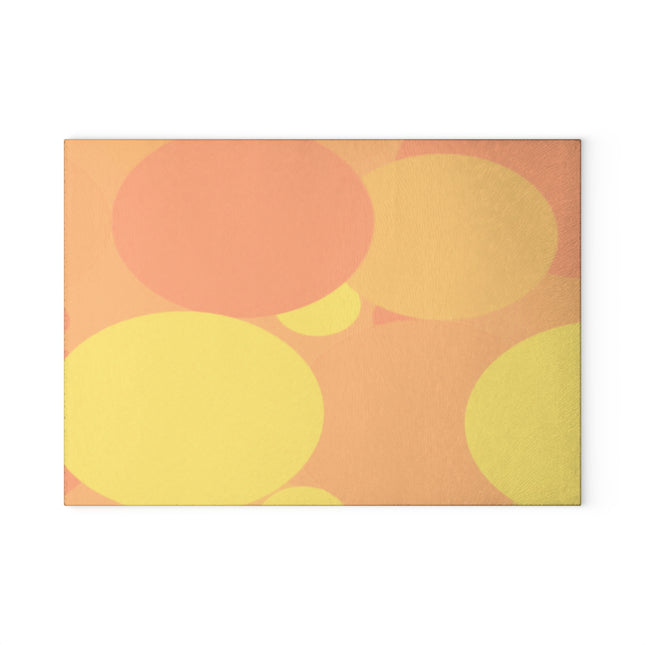 Pastel Bright Oranges Patches 8" x 11" Glass Cutting Board