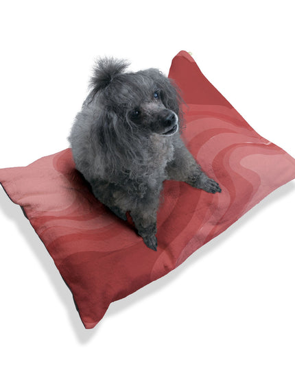 Power Red Wavey 28" × 18" Pet Bed
