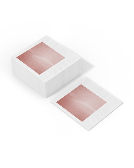 Rose Red Fade White Coined Napkins, 6.5" x 6.5"