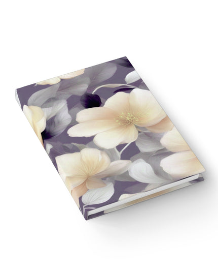 White Blush Floral Bunch Journal - 128 Ruled Line pages, 5" x 7"