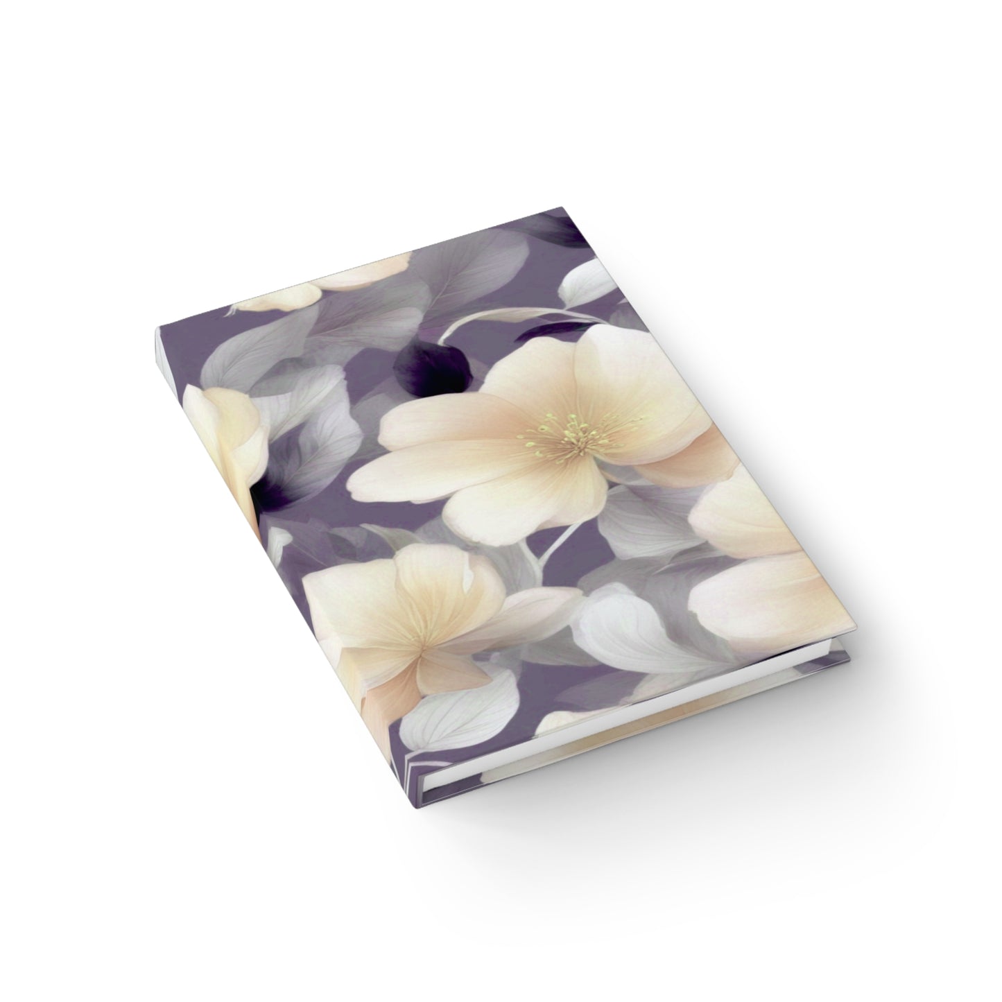 White Blush Floral Bunch Journal - 128 Ruled Line pages, 5" x 7"