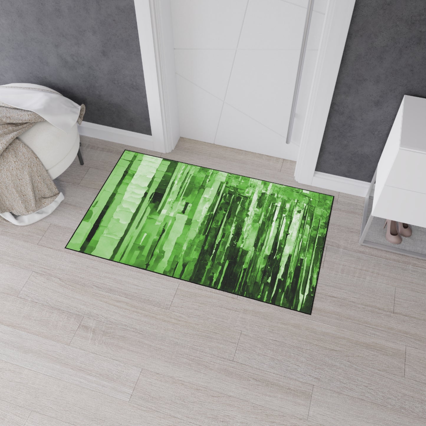Striped Mint Pastel 36" x 60" Heavy Duty Floor Mat