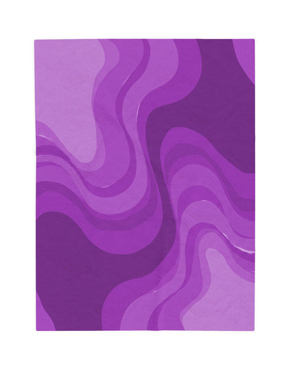 Wavey Purple Wavey Velveteen Plush Blanket, 30" x 40"