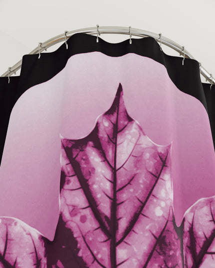 Magenta Maple Leaf Shower Curtains, 71" x 74"