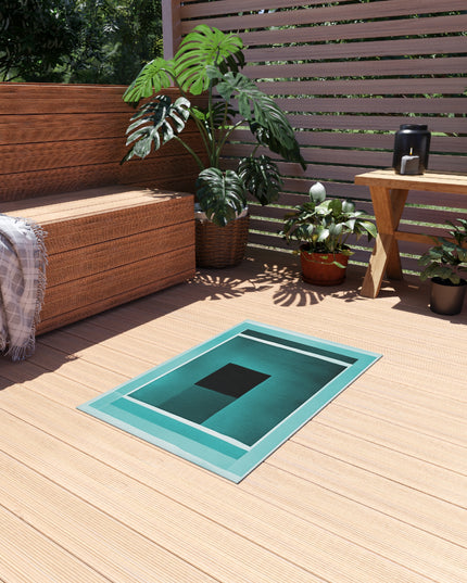 Mint Shadow Outdoor Rug, 24" x 36"