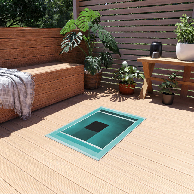 Mint Shadow Outdoor Rug, 24" x 36"