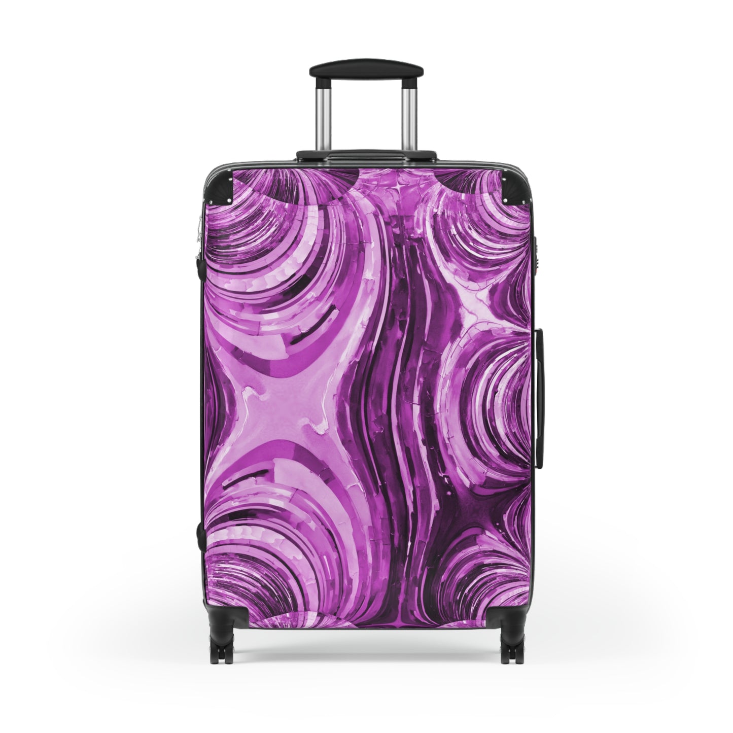 Uzi Spiral Powder Lavender Large Suitcase with built in lock, 4 double-wheels, telescopic handle, and ABS back hard-shell