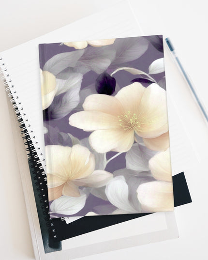 White Blush Floral Bunch Journal - 128 Blank pages, 5" x 7"