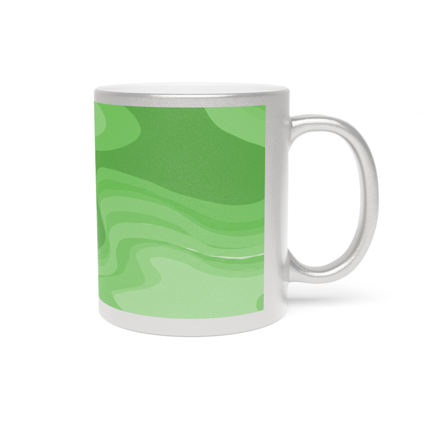 Greenie Meanie Wavey 11 oz Metallic Mug (Silver\Gold)