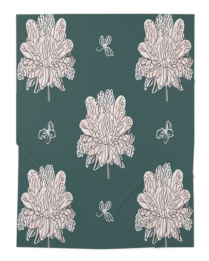 Soft White Floral Butterflies Baby Swaddle 30″×40″ Blanket