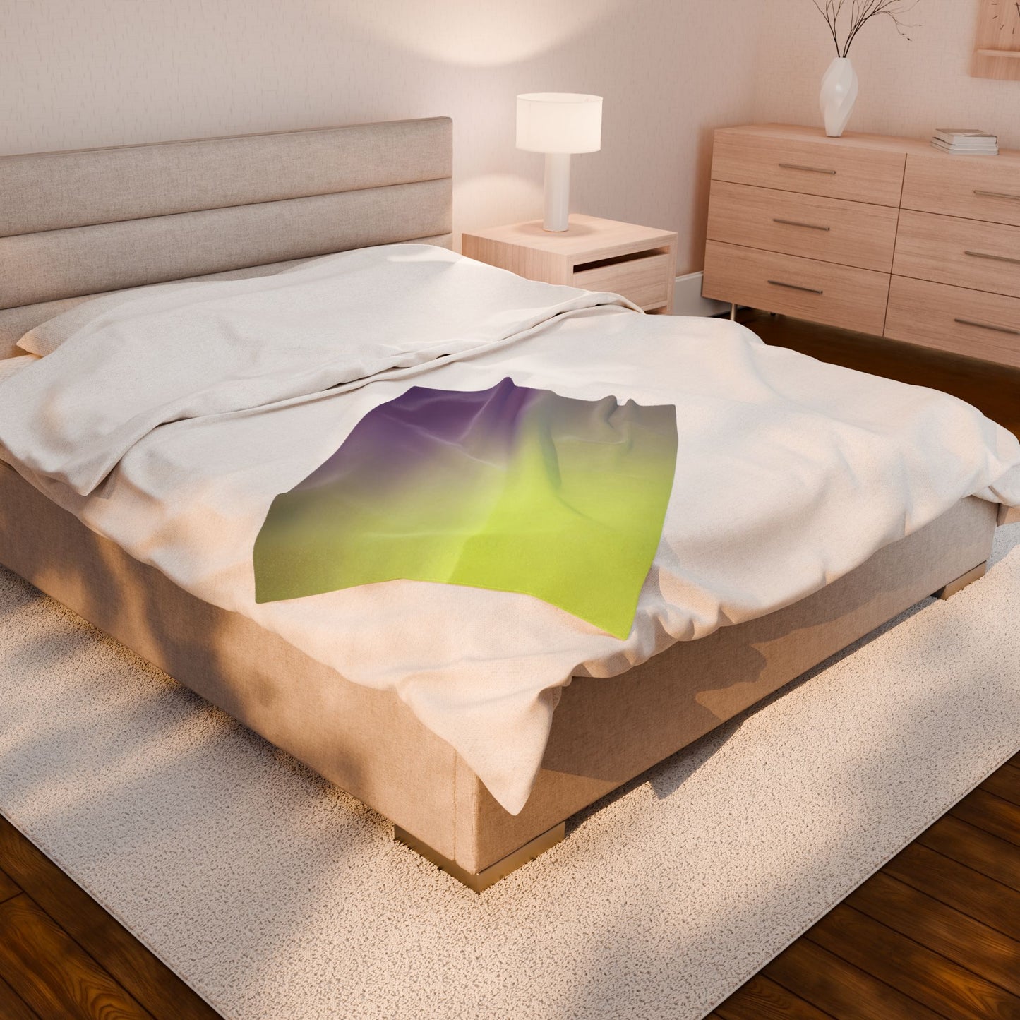 Purple Golden Fade Velveteen Plush Blanket, 30" x 40"