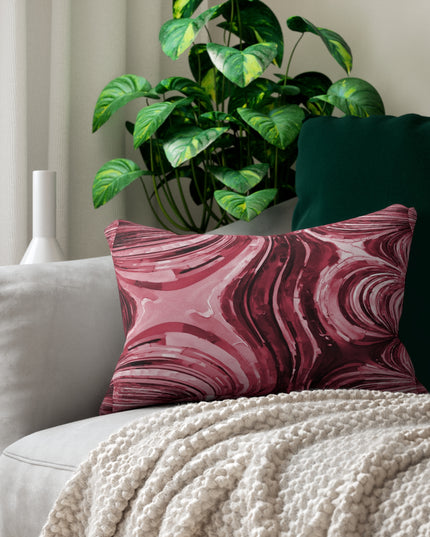 Uzi Spiral Ruby Spun Polyester Lumbar Pillow, 20" x 14"