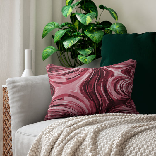 Uzi Spiral Ruby Spun Polyester Lumbar Pillow, 20" x 14"