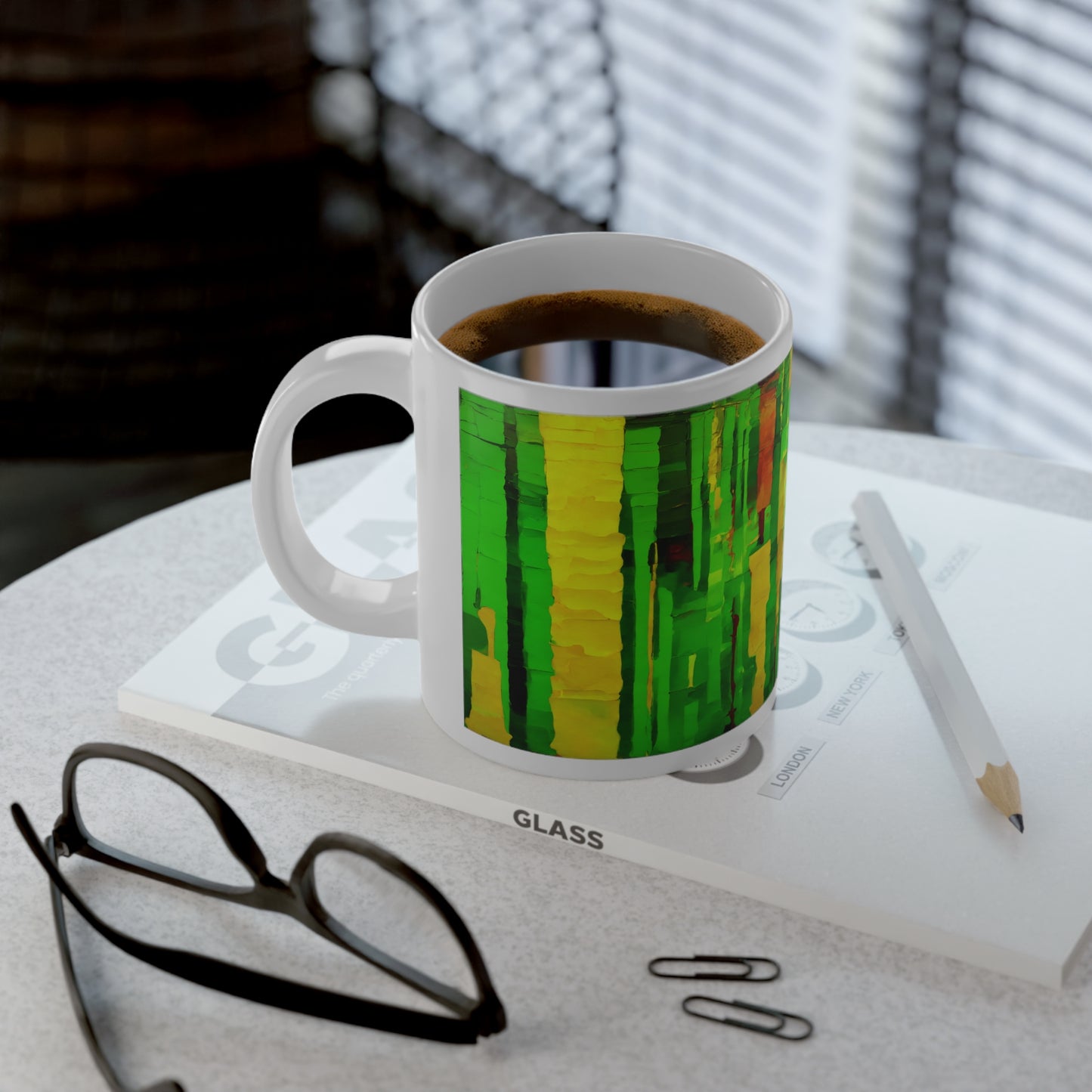 Striped Beta 20 oz White Glossy Jumbo Mug