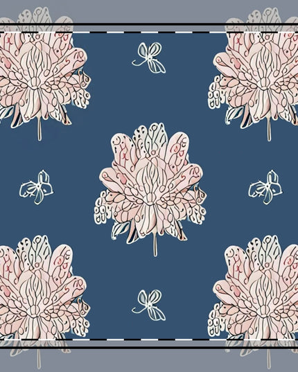 Rose White Floral Butterflies Poly Twill Napkin, 10" x 10"