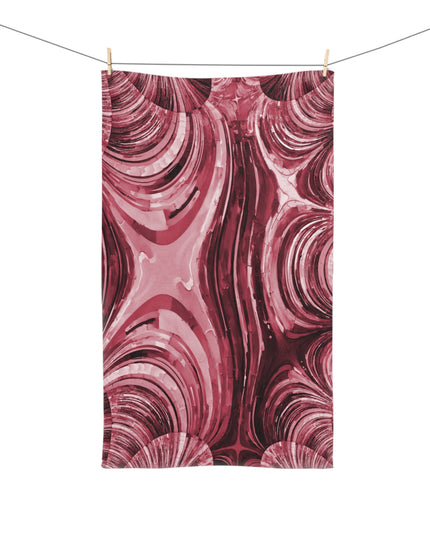 Uzi Spiral Ruby Hand Towel, 16" x 28"