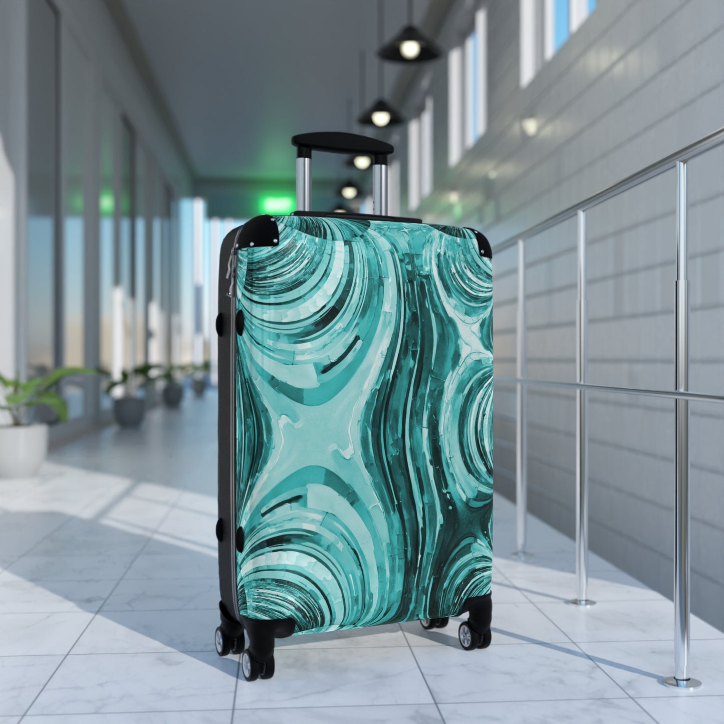 Uzi Spiral Tif Medium Suitcase with built in lock, 4 double-wheels, telescopic handle, and ABS back hard-shell