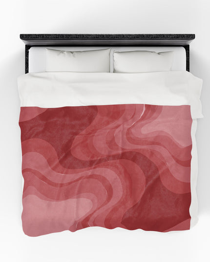 Power Red Wavey Velveteen Plush Blanket, 60" x 80"