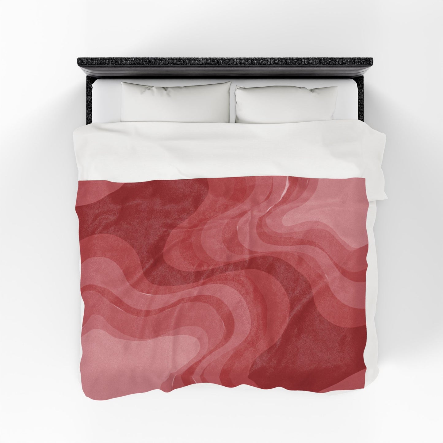Power Red Wavey Velveteen Plush Blanket, 60" x 80"