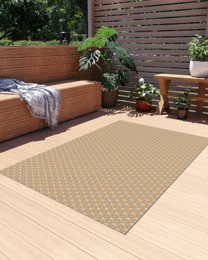 Tan Sunset Star-crossed Bodies Outdoor Rug, 48" x 72"