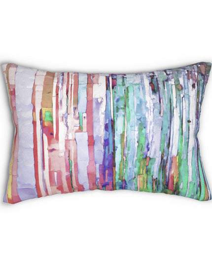 Striped Pastels Spun Polyester Lumbar Pillow, 20" x 14"