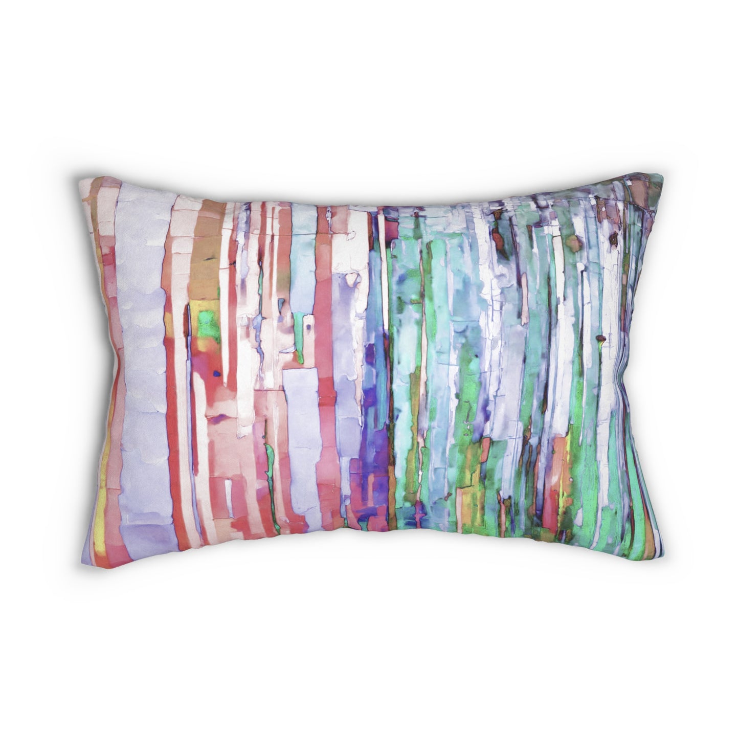 Striped Pastels Spun Polyester Lumbar Pillow, 20" x 14"