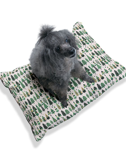 Mini Vintage Green Trees 28" × 18" Pet Bed