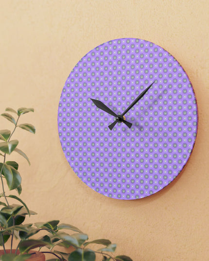 Lavender Star-crossed Bodies Acrylic Wall Clock, Round or Square, 10.75" x 10.75"