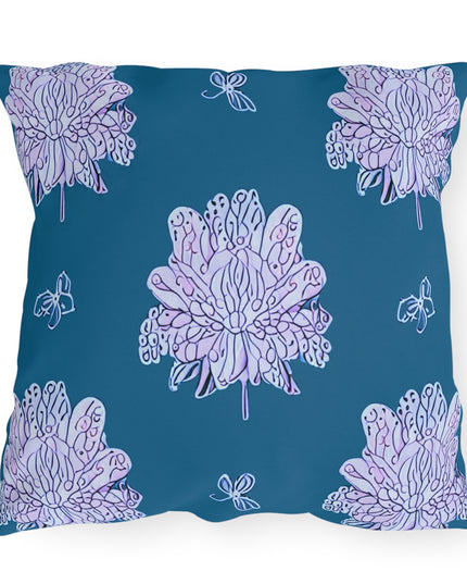 Lavender Floral Butterflies 20" x 20" Outdoor Pillow