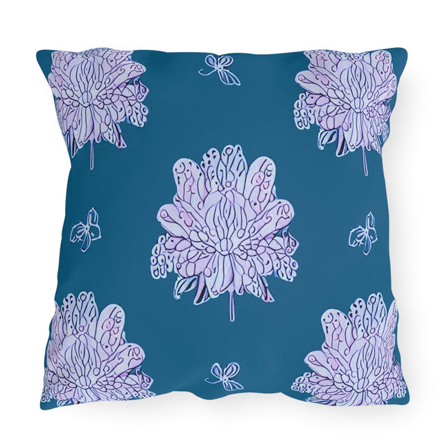 Lavender Floral Butterflies 20" x 20" Outdoor Pillow
