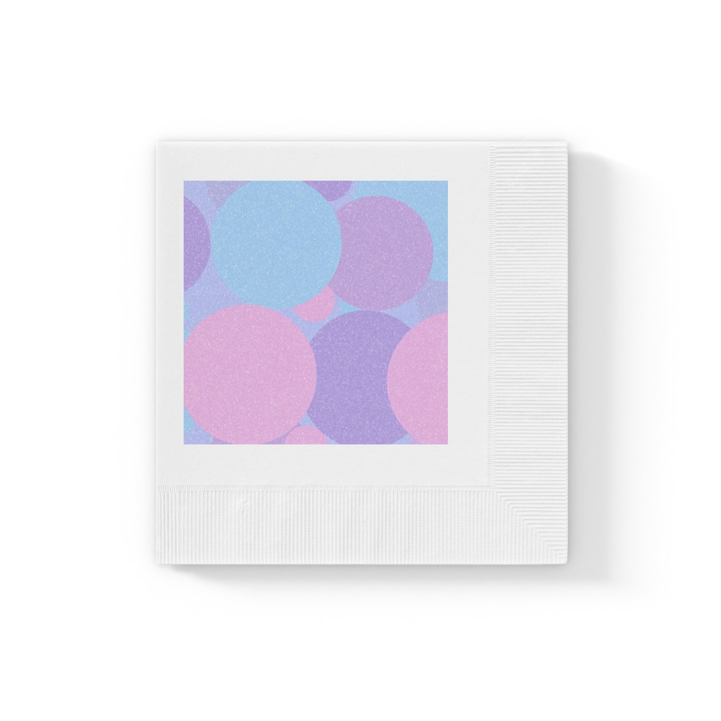 Pastel Purple and Mauve Patches White Coined Napkins, 4.8" x 4.8"
