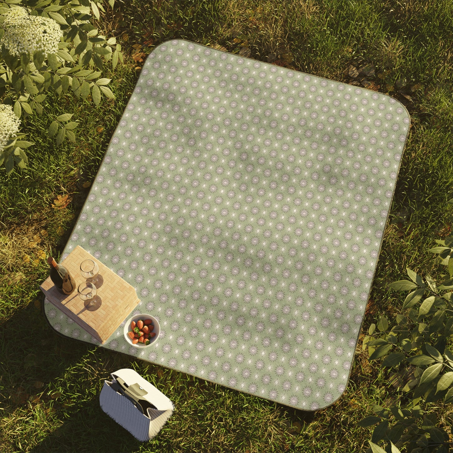 Olive Star-crossed Bodies Picnic Blanket, 61" × 51"