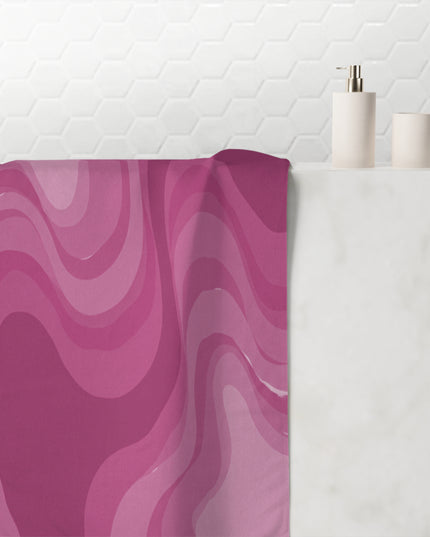 Pinky Mauve Wavey 30" x 60" Mink-Cotton Towel (50% polyester, 50% cotton)