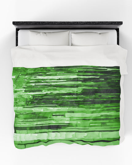 Striped Mint Pastel Velveteen Plush Blanket, 60" x 80"