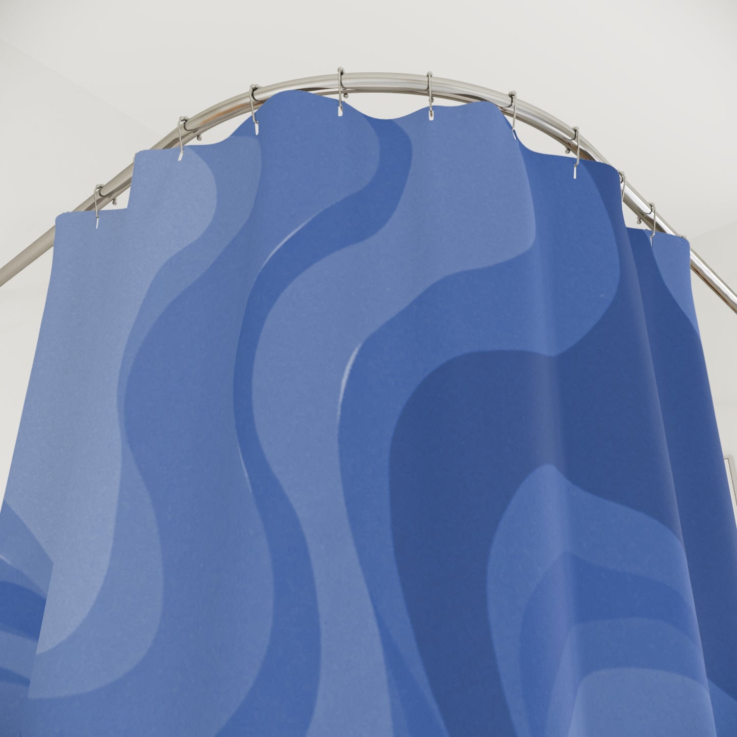 Deep Blue Wavey Shower Curtains, 71" x 74"