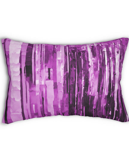 Striped Powder Lavender Pastel Spun Polyester Lumbar Pillow, 20" x 14"