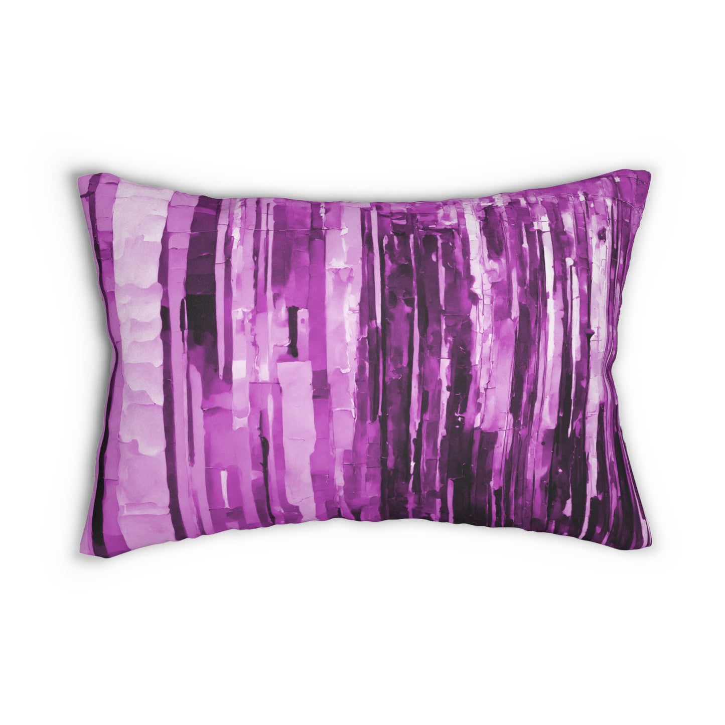 Striped Powder Lavender Pastel Spun Polyester Lumbar Pillow, 20" x 14"