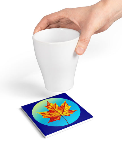 Alpha Maple Leaf 4" x 4" Square Ceramic Coaster