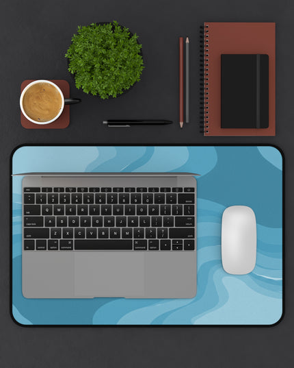 Sky Blue Wavey 12" x 18" Desk Mat