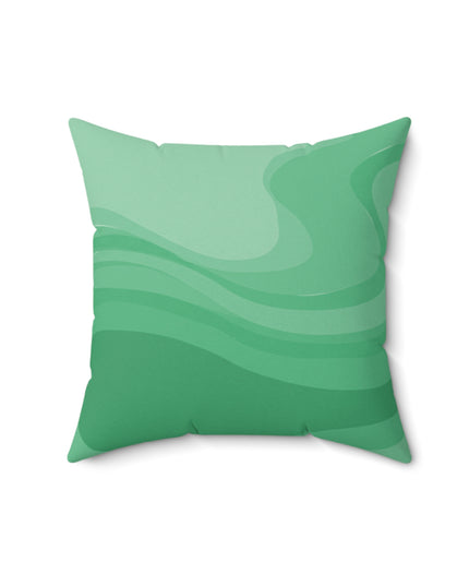 Mint Green Wavey 16" x 16" Faux Suede Square Pillow