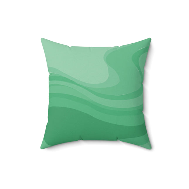 Mint Green Wavey 16" x 16" Faux Suede Square Pillow