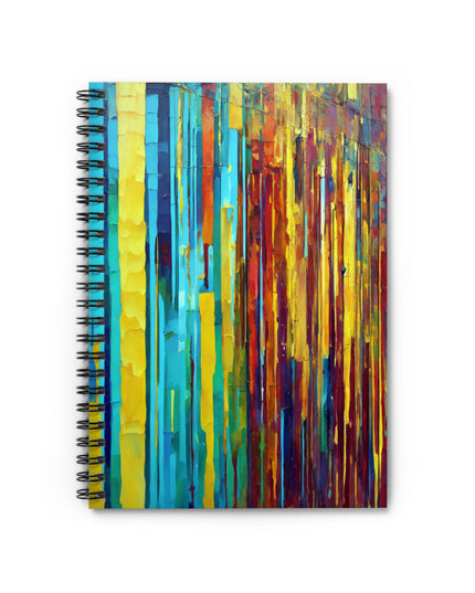 Striped Alpha Spiral Notebook - Ruled Line, 6" x 8", 118 pages