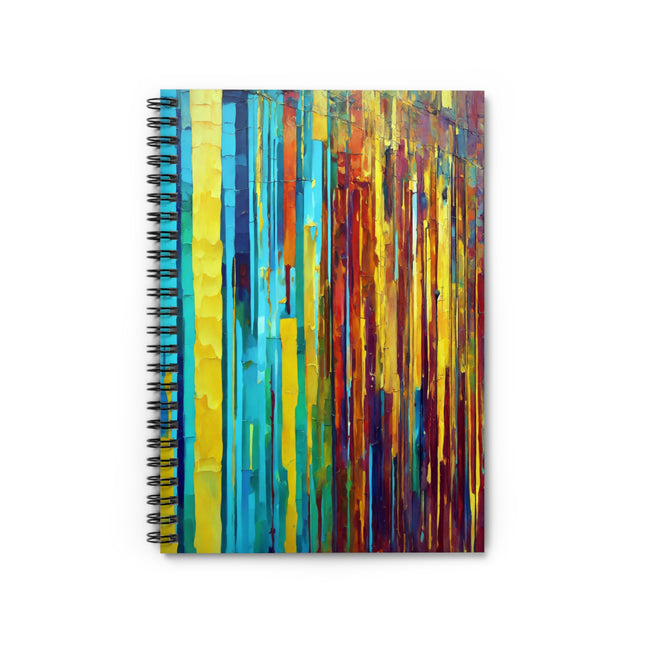Striped Alpha Spiral Notebook - Ruled Line, 6" x 8", 118 pages