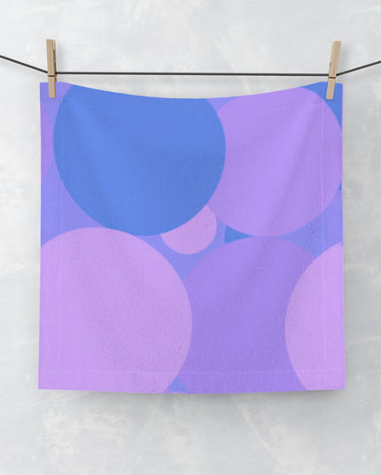 Pastel Purple Family Patches Face Towel, 13" x 13"